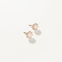 Beaded Earrings, Large lab diamond yellow gold studs 2 ctw